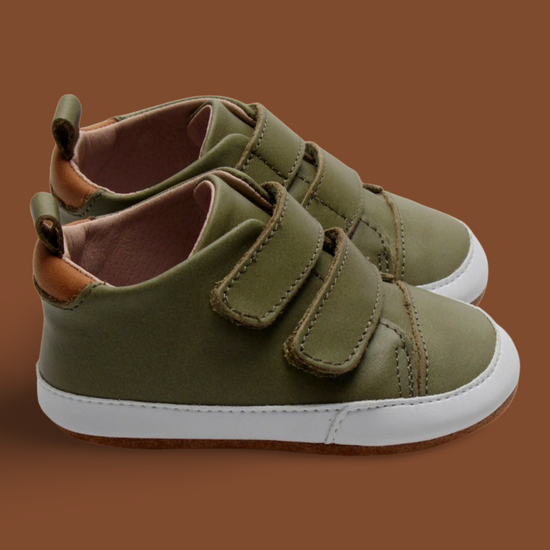 Casual Army Green Low Top {Premium Leather}