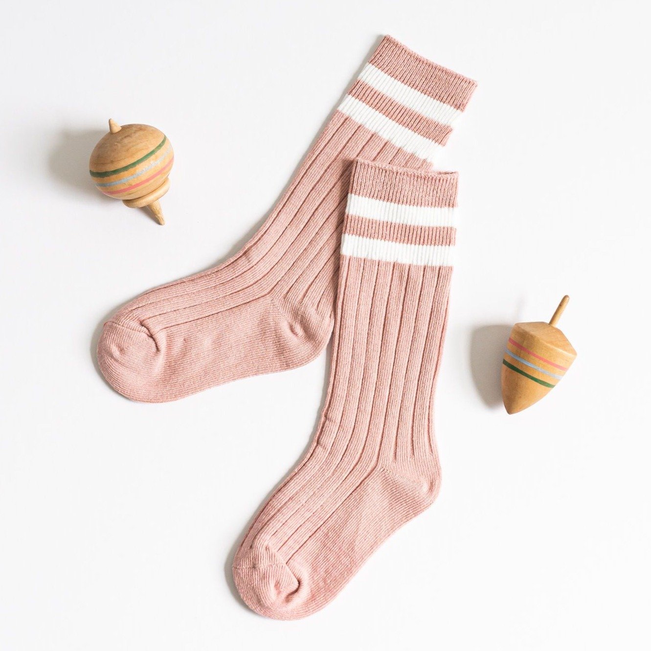 Little Love Bug Striped Knee High Socks Socks Little Love Bug Co. 0-12 Months *LAST PAIR* Pink 