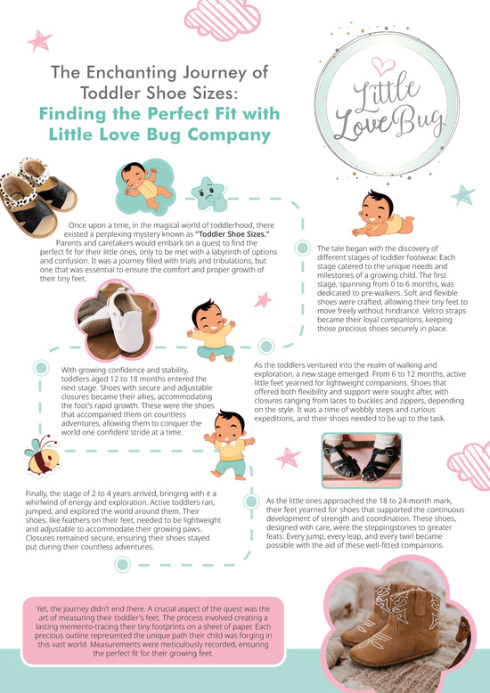 The Enchanting Journey of Toddler Shoe Sizes: Finding the Perfect Fit with Little Love Bug Company