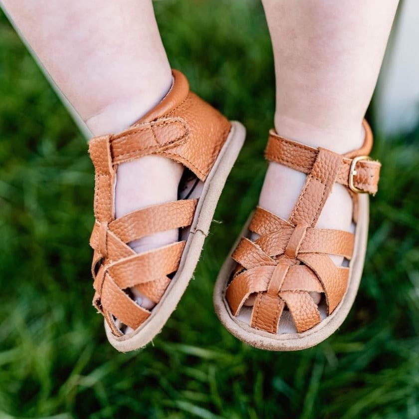 TBGB Luggage Brown Leather Baby Sandal– Flying Colors