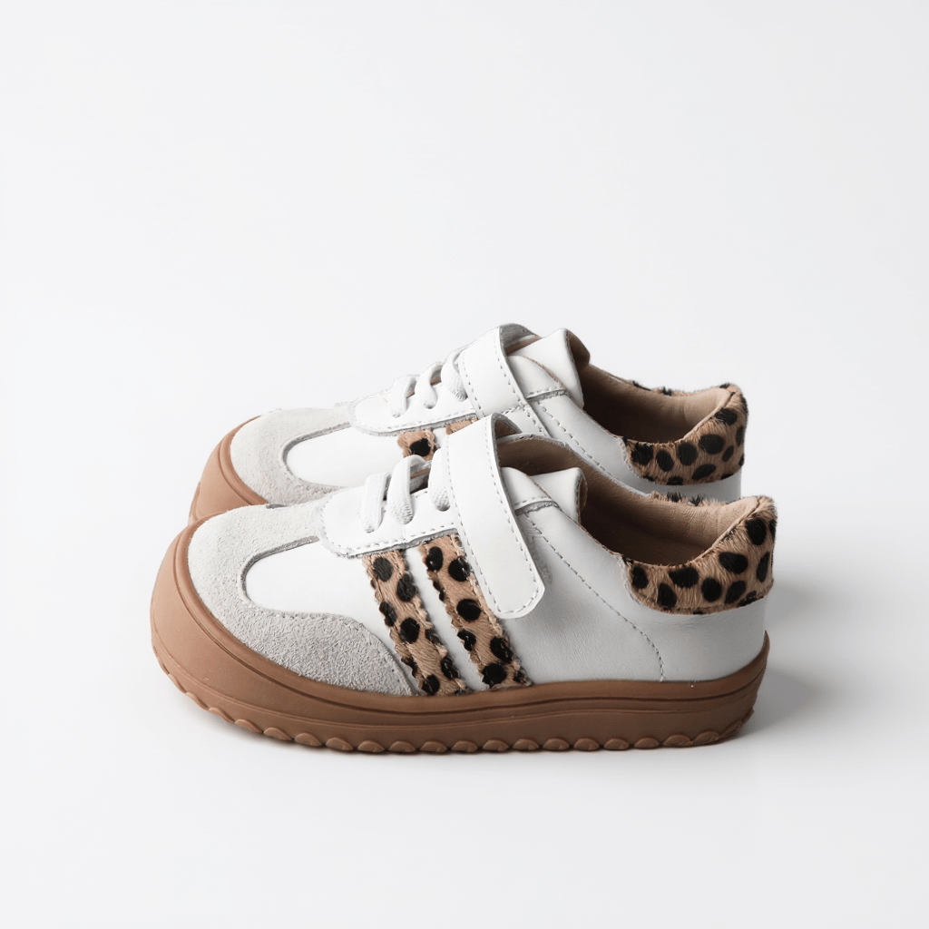 Little Love Bug Co. Sneaker White and Leopard / 5 (Play Perfect) The Asha