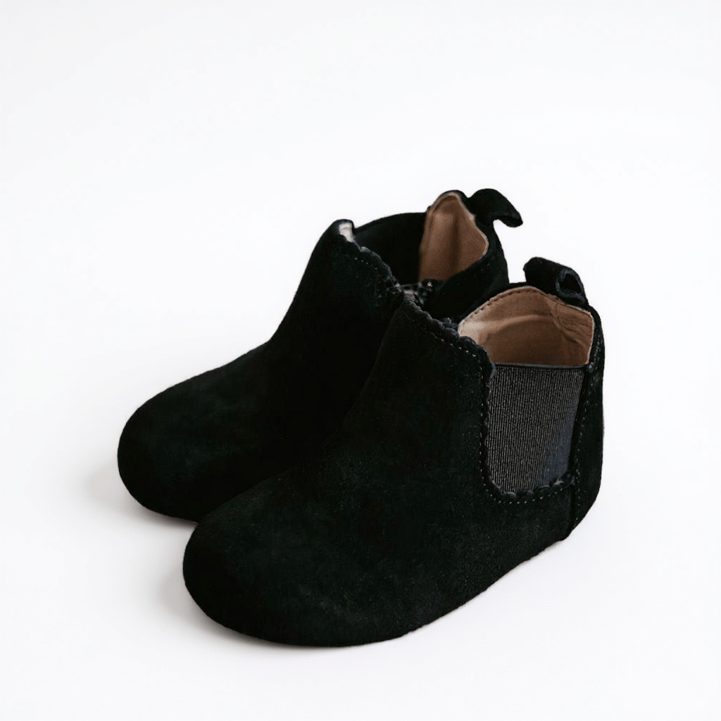 Little Love Bug Co. Boot Black Suede / 2 (Original Non-Slip Soft Sole) The Reagan
