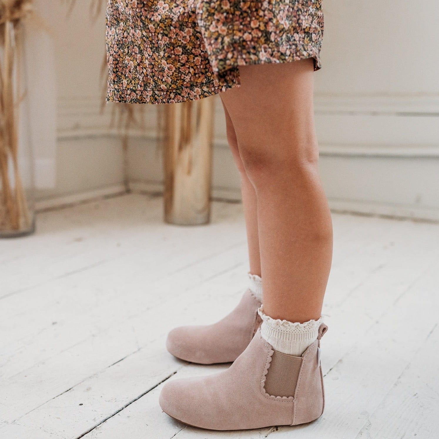 Little Love Bug Co. Boot Blush Suede / 2 (Original Non-Slip Soft Sole) The Reagan