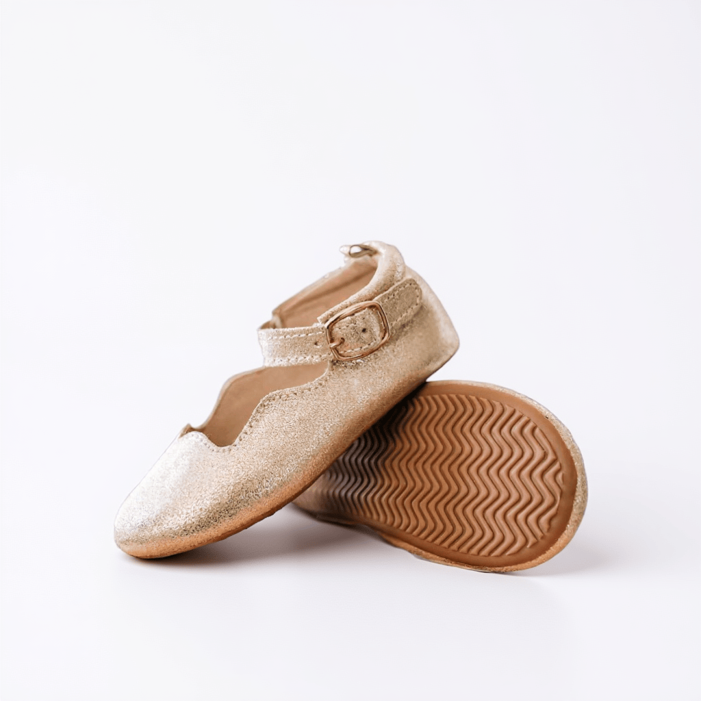 Little Love Bug Co. Dress Gold Glitter / 2 (Original Non-Slip Soft Sole) The Olivia