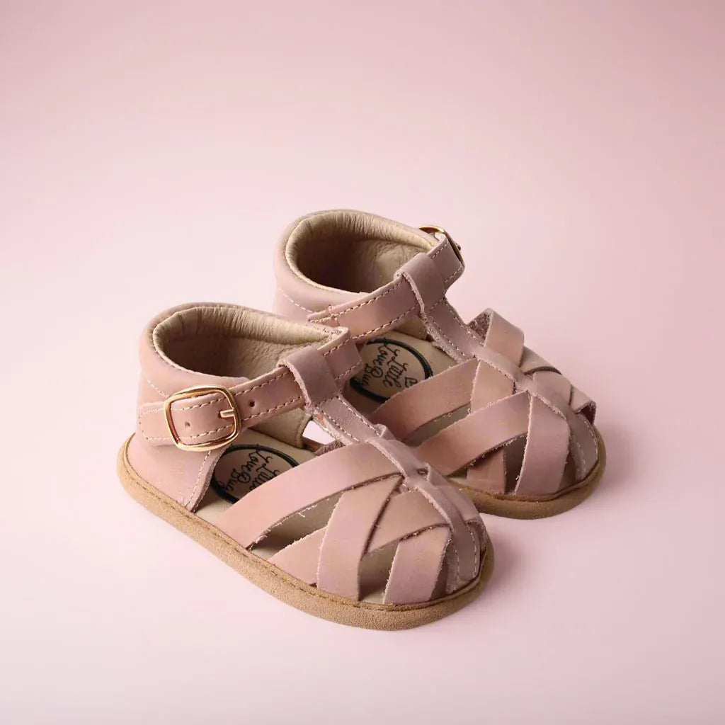 Little Love Bug Co. Sandal Blush {Premium Leather} / 2 (Original Non-Slip Soft Sole) The Closed Toe Sandal