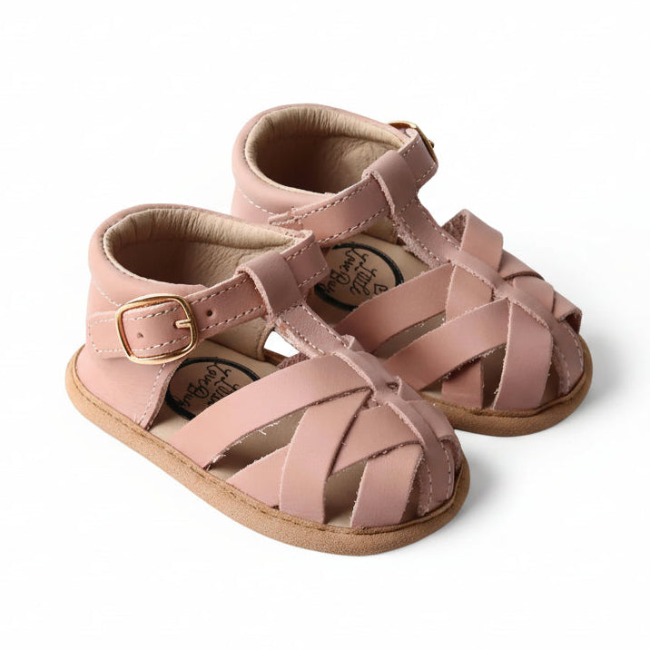 Little Love Bug Co. Sandal Blush {Premium Leather} / 2 (Original Non-Slip Soft Sole) The Closed Toe Sandal