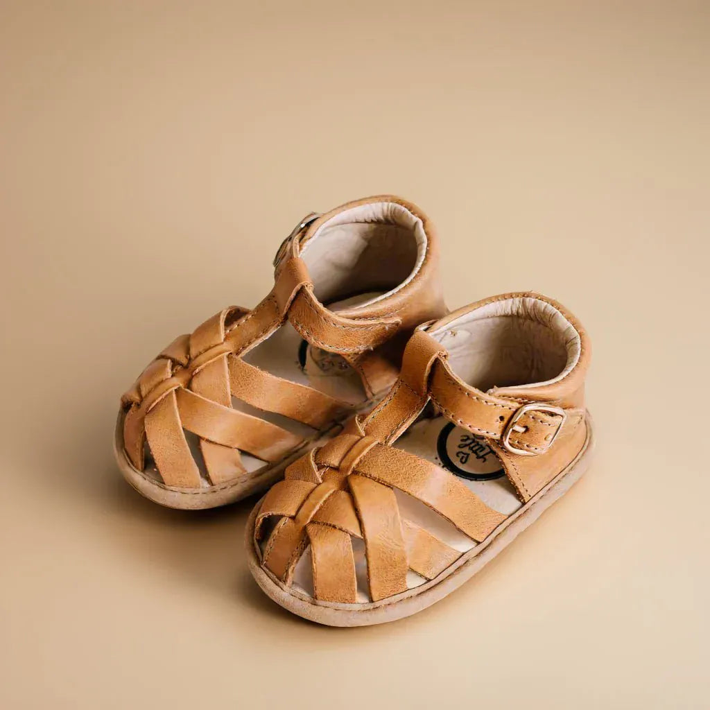 Little Love Bug Co. Sandal Desert Sand {Premium Leather} / 2 (Original Non-Slip Soft Sole) The Closed Toe Sandal