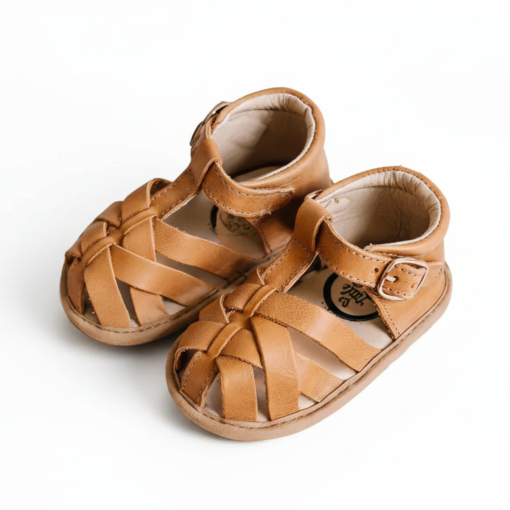 Little Love Bug Co. Sandal Desert Sand {Premium Leather} / 2 (Original Non-Slip Soft Sole) The Closed Toe Sandal