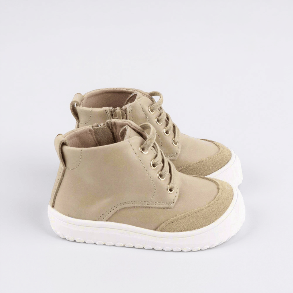 Little Love Bug Co. Sneaker Beige {Premium Leather} Discontinued / 2 (Original Non-Slip Soft Sole) The Play Perfect High Top