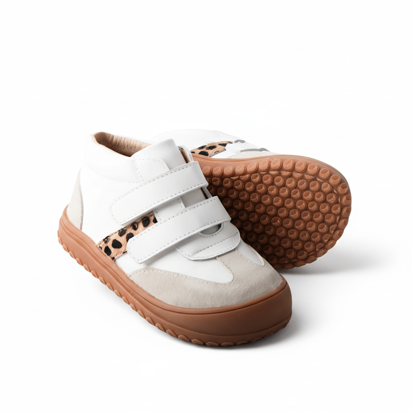Little Love Bug Co. Sneaker White and Leopard / 4 (Play Perfect) The Cole