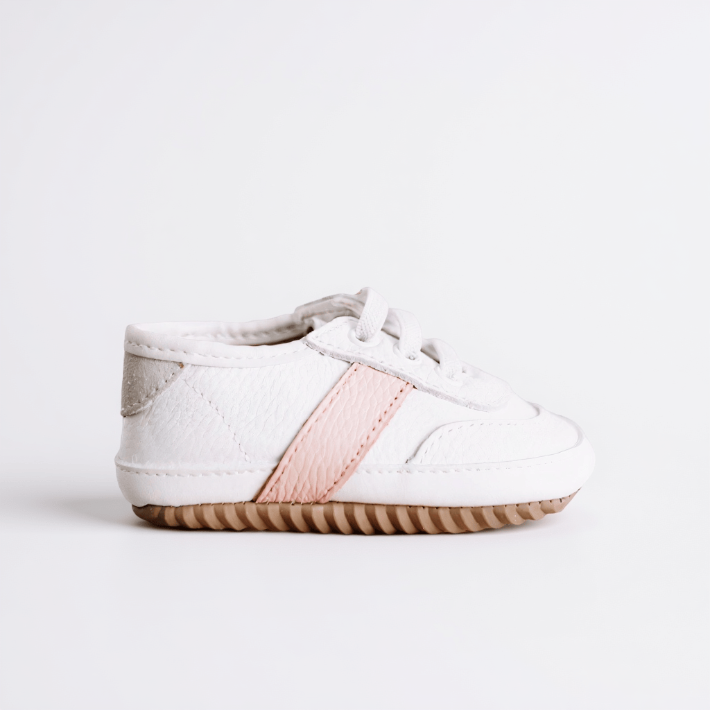 Little Love Bug Co. Sneaker White and Pink / 2 (Original Non-Slip Soft Sole) The Love Bug Sneaker
