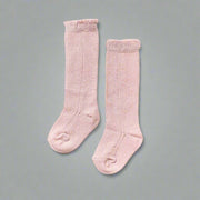 Little Love Bug Co. Socks 2 Pairs of Pink Socks / 0-12 Months LLB Eyelet Knee High Socks (2 pairs in each order)