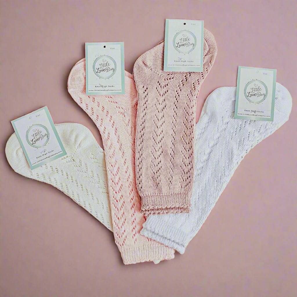 LLB Crochet Knee High Socks (2 pairs in each order) - Little Love Bug Co.