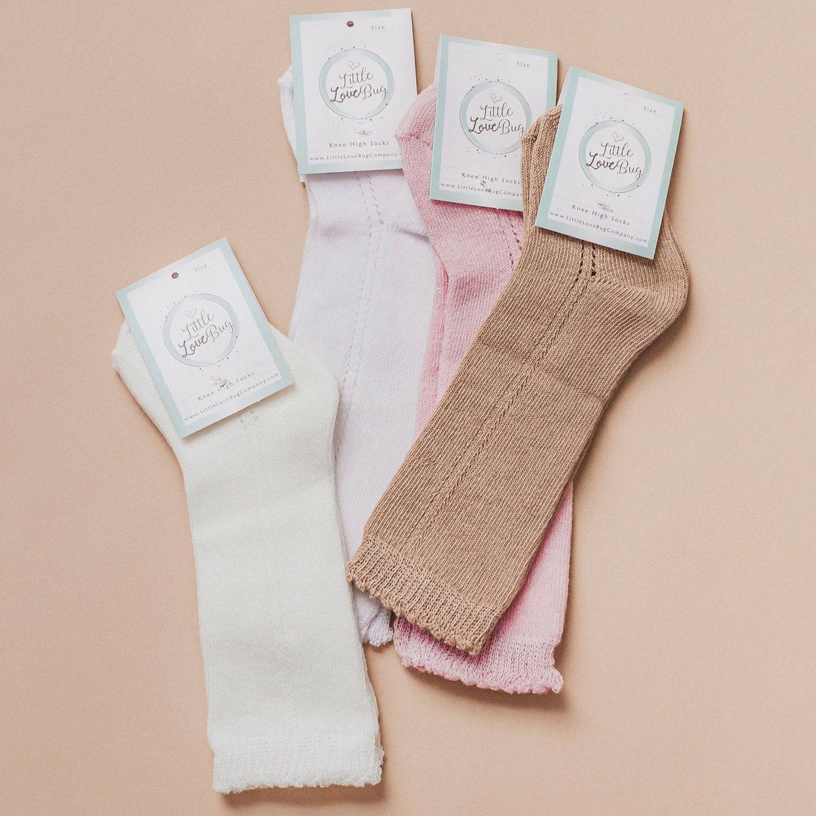 LLB Eyelet Knee High Socks (2 pairs in each order) - Little Love Bug Co.