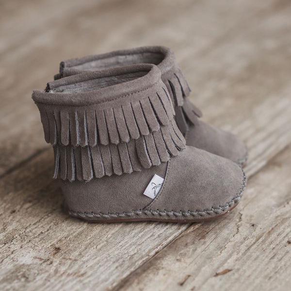 Gray Cozy Boot Boot Little Love Bug Co. 3 (Weatherproof Soft Sole) 