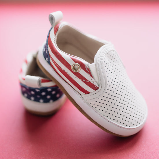 Patriotic Quinn Slip On Casual Shoe Little Love Bug Co. 2 (Original Non-Slip Soft Sole) 