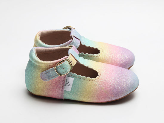 Load image into Gallery viewer, Rainbow T-Bar T-Bar with Anti-Slip Sole Little Love Bug Co. 
