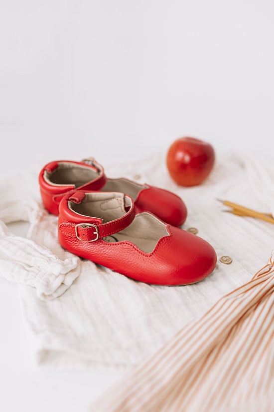 Load image into Gallery viewer, Red Olivia Dress Shoe Little Love Bug Co. 2 (Original Non-Slip Soft Sole) 

