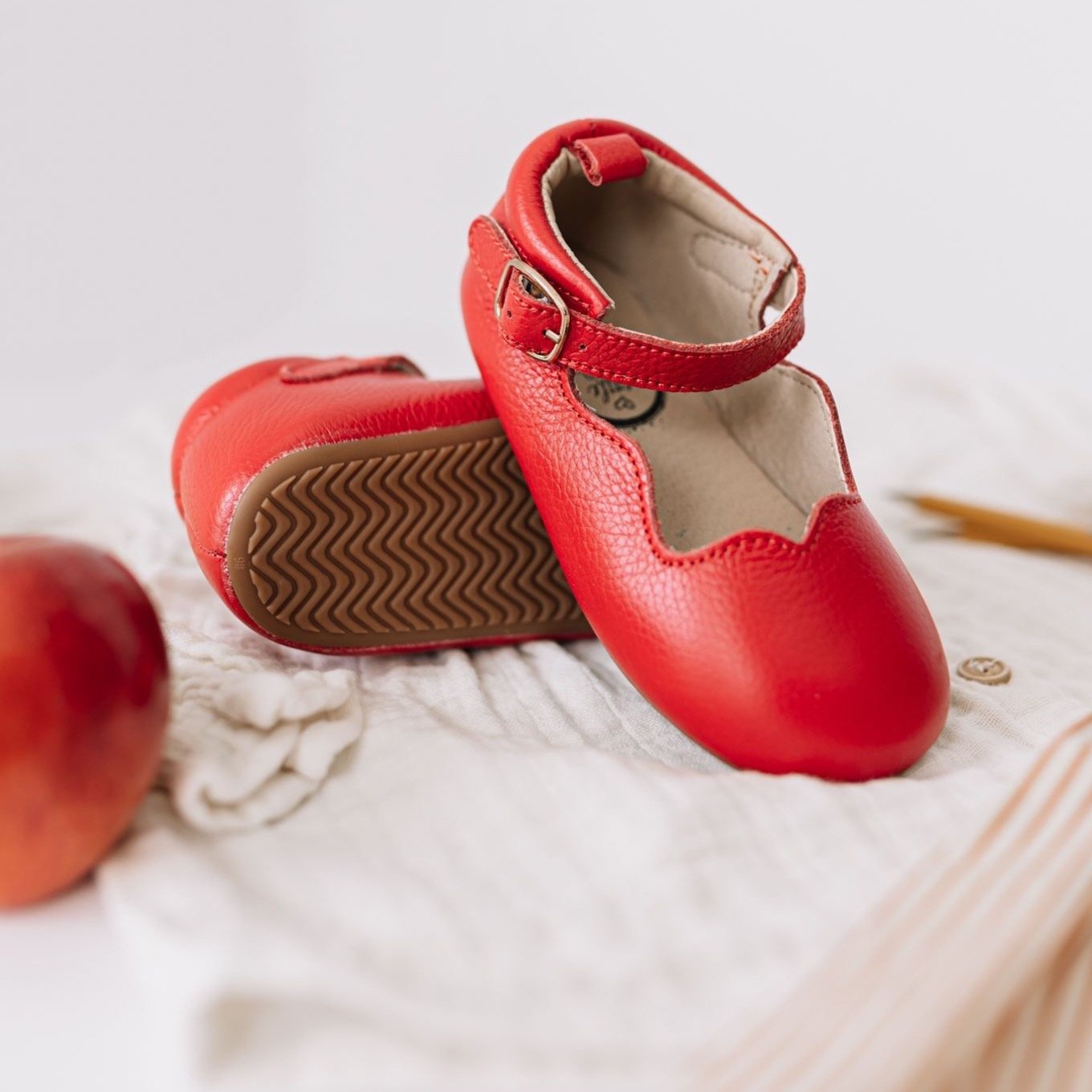 Red Olivia Dress Shoe Little Love Bug Co. 6 (Minimalist Sole) 